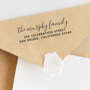 Tampons Encreurs Nom de famille chic et adresse de retour simple