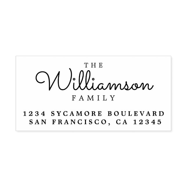 Tampons Encreurs Nom de famille Chic Script Adresse de retour (Impression)