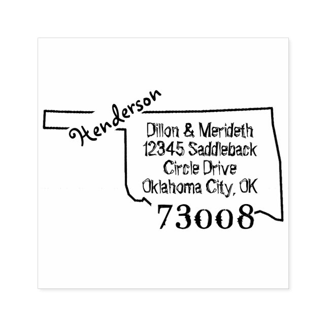 Tampons Encreurs Nom de famille Créer sa propre Oklahoma Adresse de (Impression)