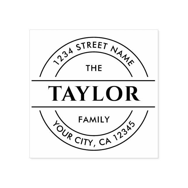 Tampons Encreurs Nom de famille | Créez votre propre adresse de ret (Impression)