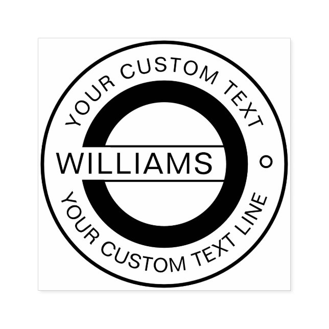 Tampons Encreurs Nom de famille de logo rond classique (Impression)