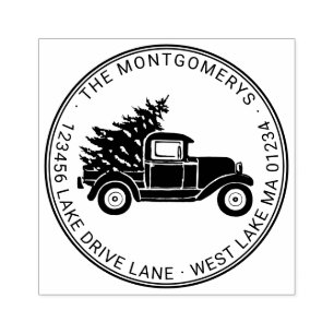 Tampons Encreurs Nom de famille du camion Vintage Adresse personnal