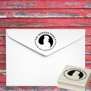 Tampons Encreurs Nom de famille du coq Adresse de retour Timbre en 