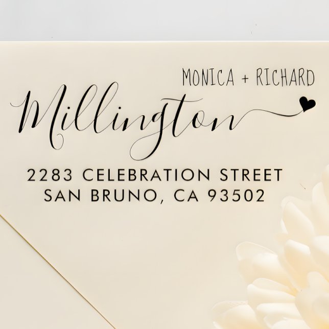 Tampons Encreurs Nom de famille écrit à la main Mariage Adresse de  (Créateur téléchargé)