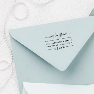 Tampons Encreurs Nom de famille et adresse de retour écrits à la ma