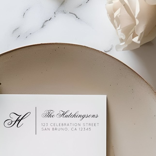 Tampons Encreurs Nom de famille et script de monogramme Adresse de  (Créateur téléchargé)