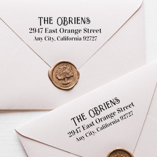 Tampons Encreurs Nom de famille irlandais et adresse de retour Timb