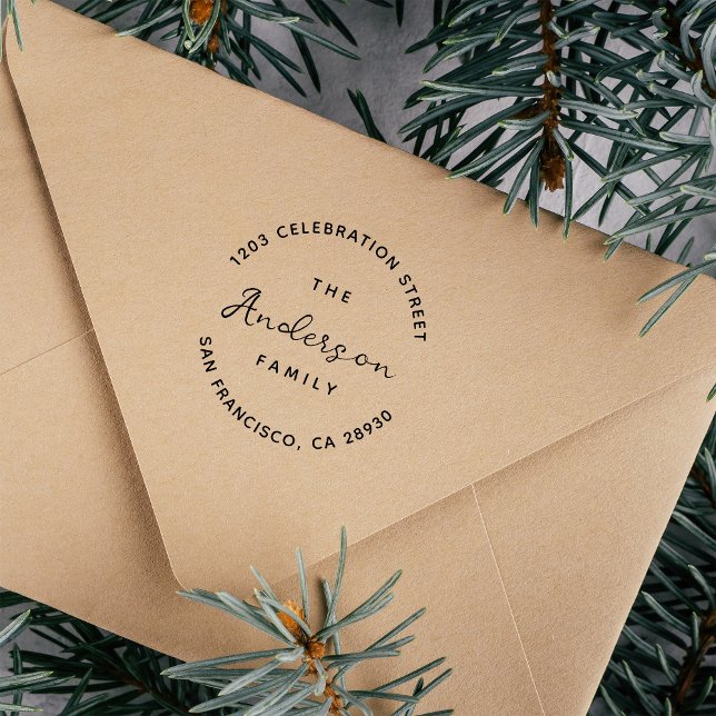 Tampons Encreurs Nom de famille manuscrit Adresse de retour (Créateur téléchargé)