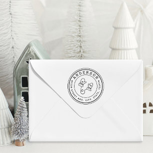 Tampons Encreurs Nom de famille Mitaines de Noël Adresse circulaire