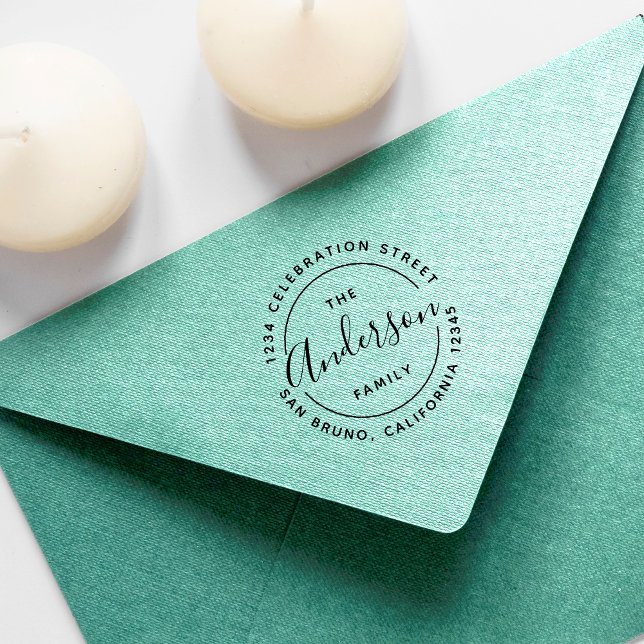 Tampons Encreurs Nom de famille personnalisé Adresse de retour en b (Créateur téléchargé)