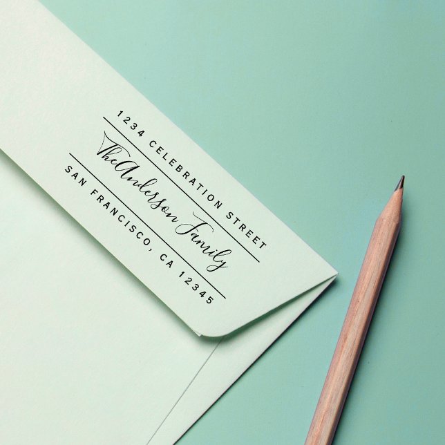 Tampons Encreurs Nom de famille personnalisé | Adresse de retour mo (Créateur téléchargé)