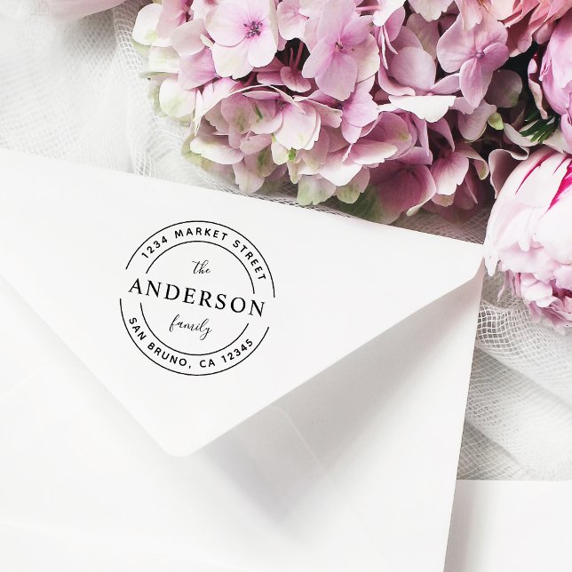 Tampons Encreurs Nom de famille personnalisé | Adresse de retour ro (Créateur téléchargé)