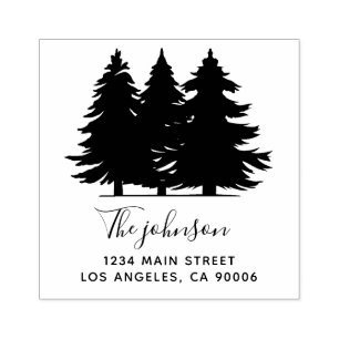 Tampons Encreurs Nom de famille personnalisé Arbres Adresse de reto