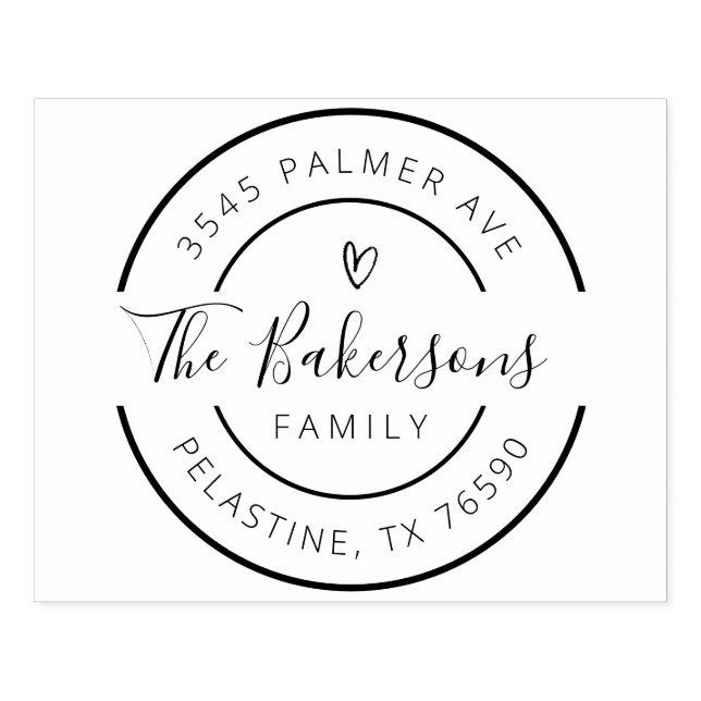 Tampons Encreurs Nom de famille Retour Adresse Logo de l'arrondi Au (Impression)