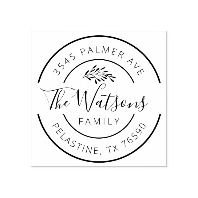 Tampons Encreurs Nom de famille Retour Adresse Logo de l'arrondi Au (Impression)