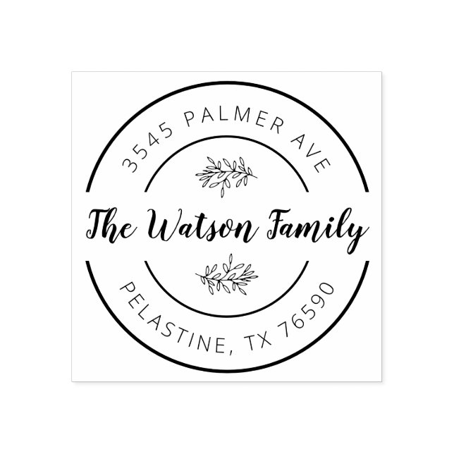 Tampons Encreurs Nom de famille Retour Adresse Logo de l'arrondi Au (Impression)