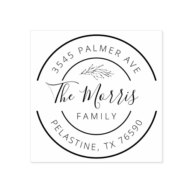 Tampons Encreurs Nom de famille Retour Adresse Logo de l'arrondi Au (Impression)