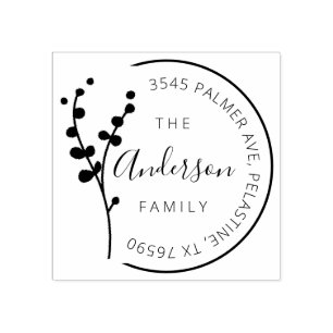 Tampons Encreurs Nom de famille Retour Adresse Logo de l'arrondi de