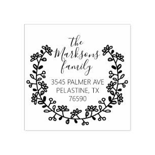 Tampons Encreurs Nom de famille Retour Adresse Logo de l'arrondi de