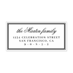 Tampons Encreurs Nom de famille simple et élégant Adresse de reto