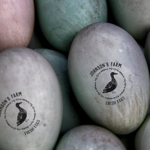 Tampons Encreurs Nom de la ferme, Canard   Oeufs frais   Timbre d'o