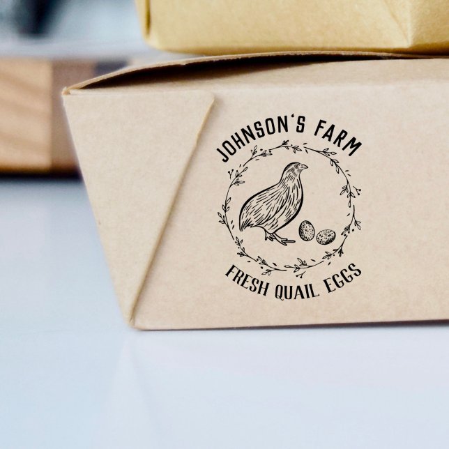 Tampons Encreurs Nom de la ferme | Couronne | Timbre carton d'œufs  (Créateur téléchargé)