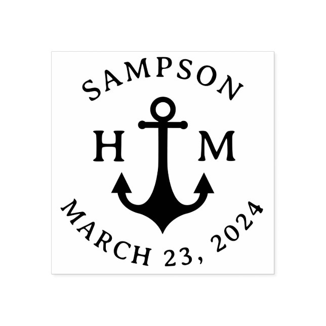 Tampons Encreurs Nom de l'Ancre de navire nautique Date et deux let (Impression)