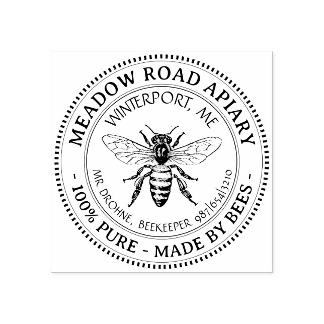 Tampons Encreurs Nom de l'apiculteur d'abeilles de l'abeille promot (Impression)