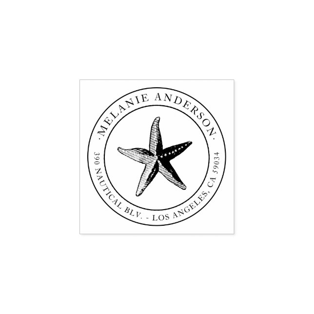 Tampons Encreurs Nom de l'étoile marine personnalisée Adresse de re (Impression)