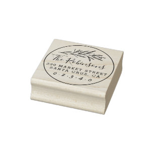 Tampons Encreurs Nom de script botanique classique Ronde Adresse de