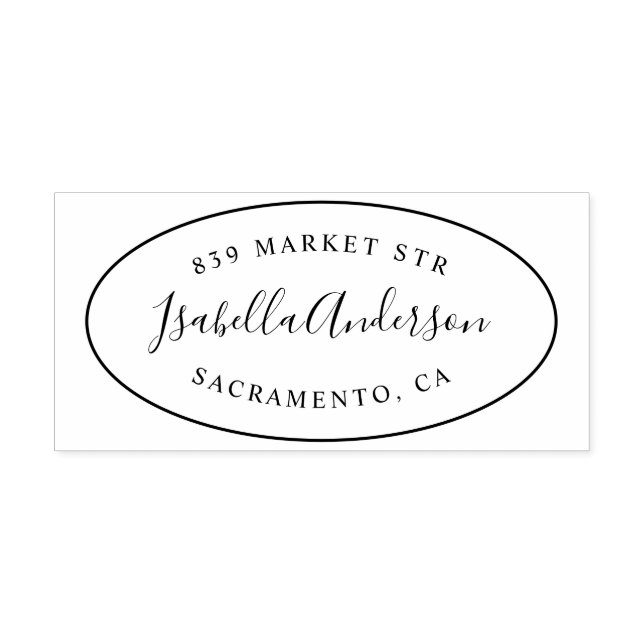 Tampons Encreurs Nom de script élégant personnalisé Adresse de reto (Impression)