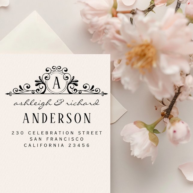 Tampons Encreurs Nom de script monographique classique Adresse de r (Créateur téléchargé)