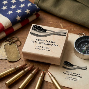 Tampons Encreurs Nom de société militaire de drapeau américain PATR