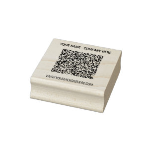 Tampons Encreurs Nom du code QR Site Web Timbre Professionnel Entre