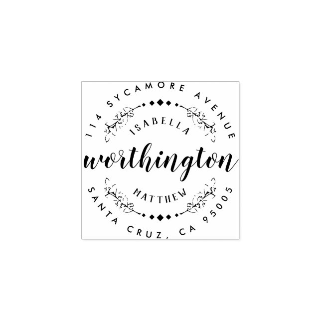 Tampons Encreurs Nom du couple personnalisé Mariage Adresse de reto (Impression)