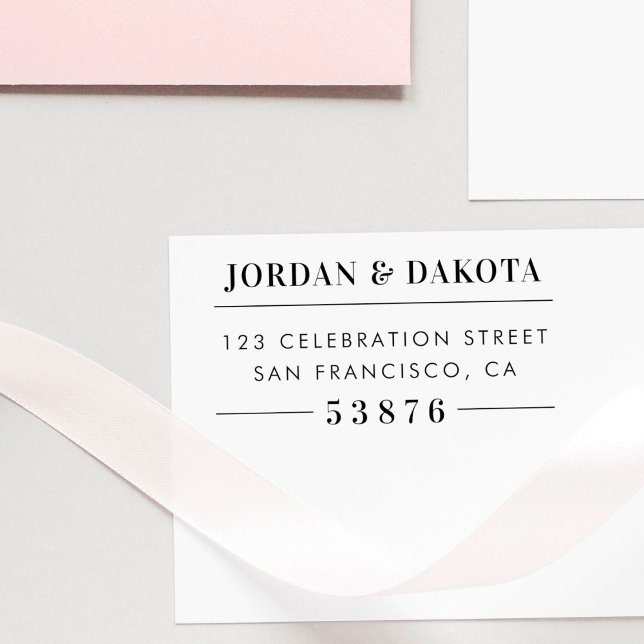 Tampons Encreurs Nom du couple personnalisé Mariage en bois Adresse (Créateur téléchargé)