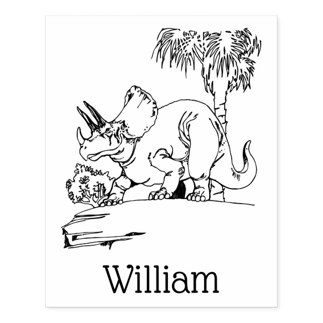 Tampons Encreurs Nom du dinosaure des Tricératops préhistoriques (Impression)