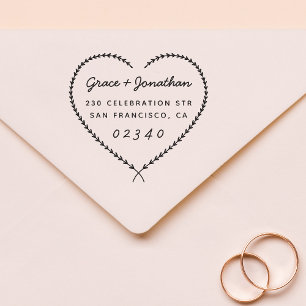 Tampons Encreurs Nom du mariage Adresse de retour de la couronne de