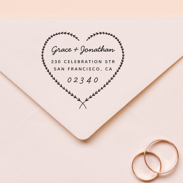 Tampons Encreurs Nom du mariage Adresse de retour de la couronne de (Stamp Mock-up)