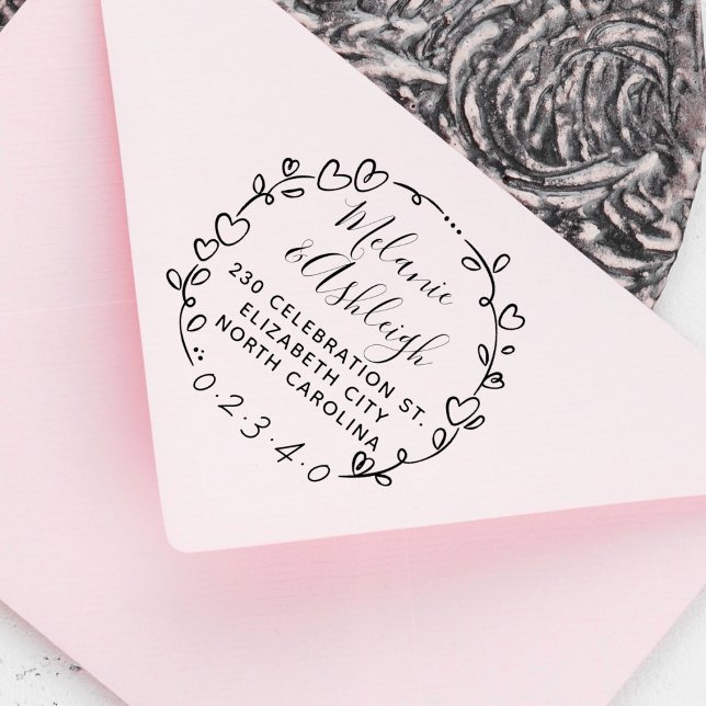 Tampons Encreurs Nom du Mariage de la couronne tirée à la main Adre (Créateur téléchargé)