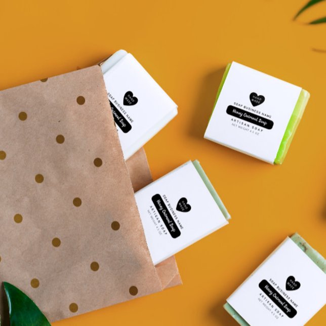 Tampons Encreurs Nom Du Produit Fait À La Main Du Coeur En Script (Créateur téléchargé)