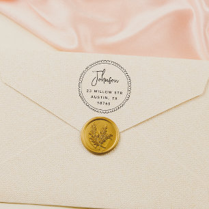 Tampons Encreurs Nom du script du cadre symbolique Adresse de retou