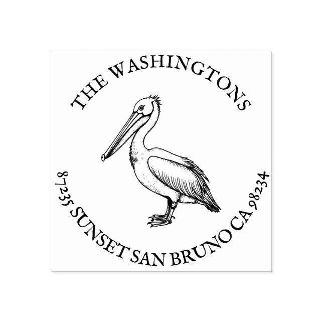 Tampons Encreurs Nom du timbre d'adresse de retour pélican personna (Impression)