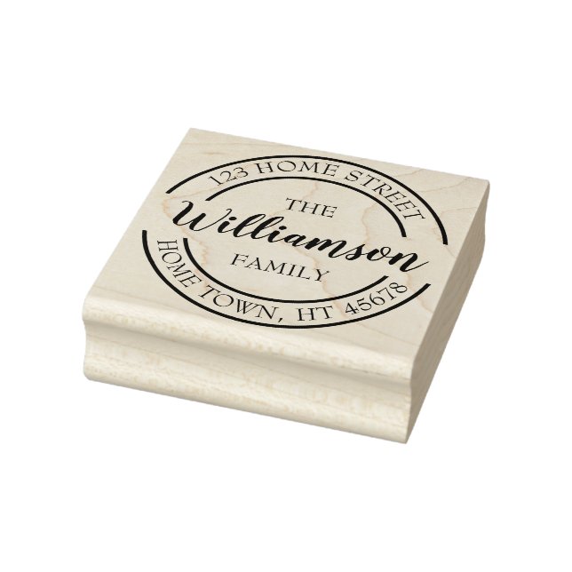 Tampons Encreurs Nom en écriture cursive Adresse de retour Cercle (Tampon)