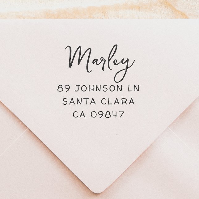 Tampons Encreurs Nom et adresse de famille du script mignon (Créateur téléchargé)