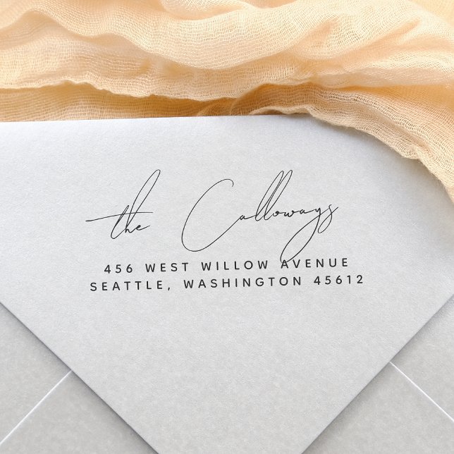 Tampons Encreurs Nom et adresse de retour de l'écriture manuscrite  (Rubber Stamp Mock-up)