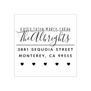 Tampons Encreurs Nom et coeur personnalisés Adresse de retour de fa