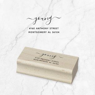 Tampons Encreurs Nom manuscrit moderne et adresse de retour 08a.