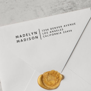 Tampons Encreurs Nom minimaliste moderne Adresse de retour Timbre e