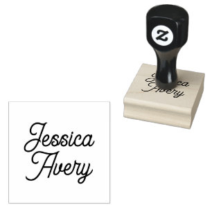 Tampons Encreurs Nom ou texte   Élégant script moderne Vintage